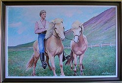 Málverk af Magga sem Sveinbjörn faðir hans málaði af honum